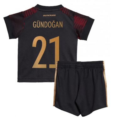 Tyskland Ilkay Gundogan #21 Bortedraktsett Barn VM 2022 Kortermet (+ Korte bukser)